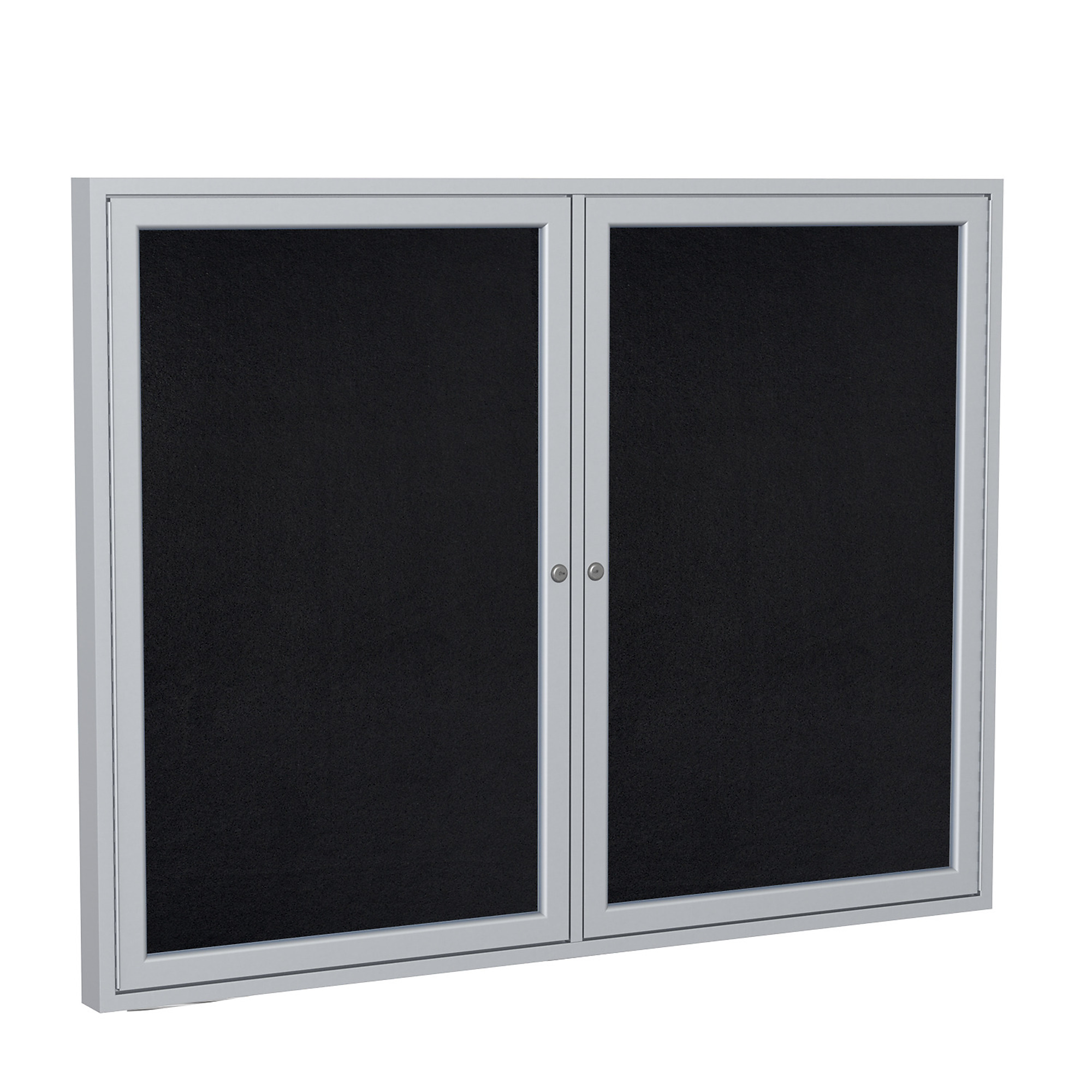 Ghent, 2 Door Rub Bulletin Board w/Alum 3ft.x4ft., BK, Color Finish Black, Model# PA23648TR-BK